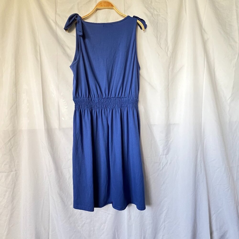 Item 108 Womens Blue Midi Cotton Blend Sundress 0- Size L